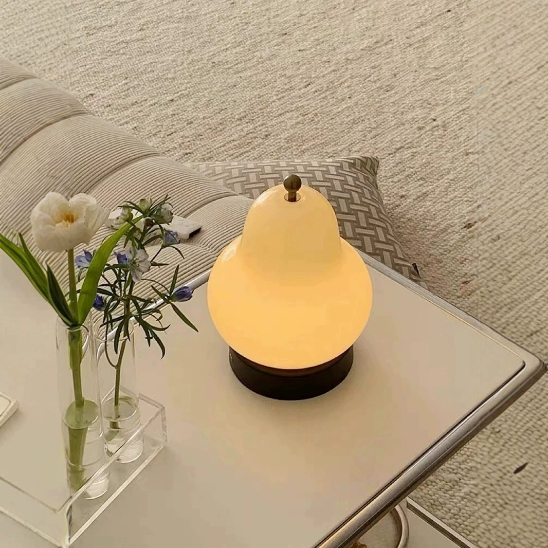 Cream table lamp, lantern for bed, retro atmospheric night light