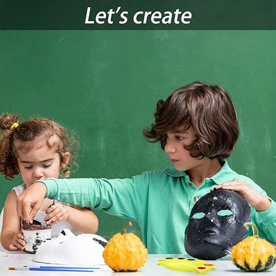 Amazon DIY Máscara en blanco Carnaval para hombres y mujeres Máscara de pulpa pintada a mano para niños Accesorios de actividades hechas a mano para padres e hijos