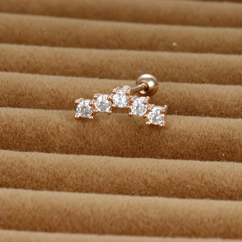 3g Weight Zircon Inlay Material Cartilage earrings Classification 1 Piece Quantity Daily Occasion Stainless Steel Material Geometric Pattern Women's Gender Plating, Inlay Design Simple Style Style 1 Piece Simple Style Geometric Plating Inlay Stainless Steel Zircon Cartilage Earrings 15