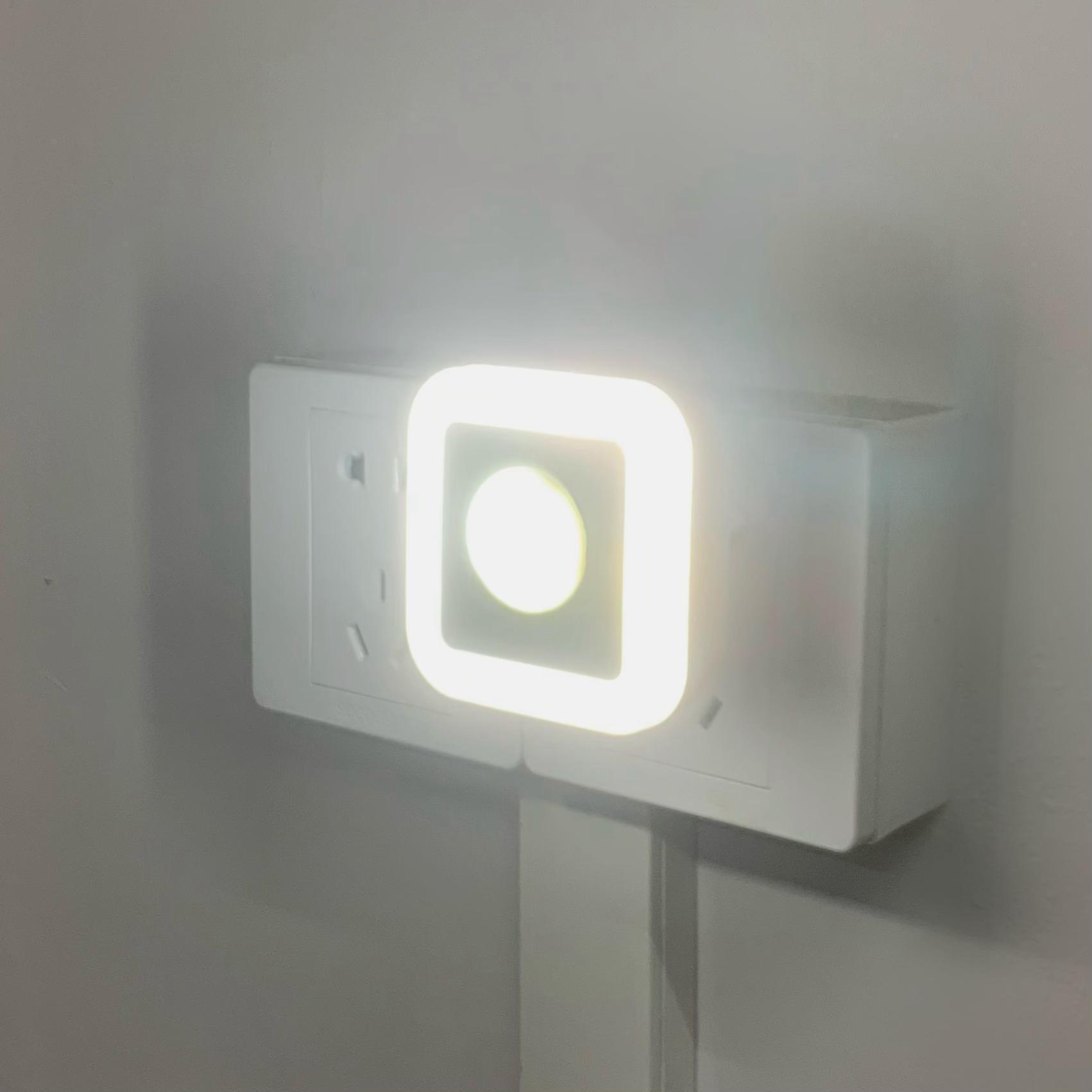 LED 플러그인 야간 조명 국경 미국 게이지 사각형 소켓 지능형 인체 조명 제어 유도 조명 침실 복도 조명 220