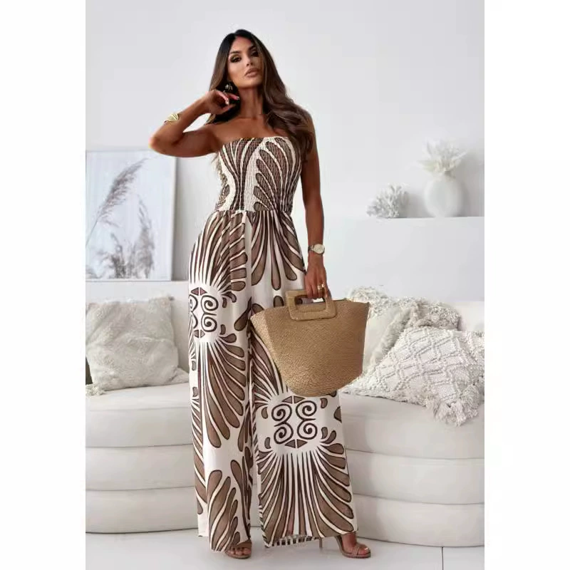 Летний модный комбинезон на бретелях, Aliexpress, европейский стиль, без спинки
