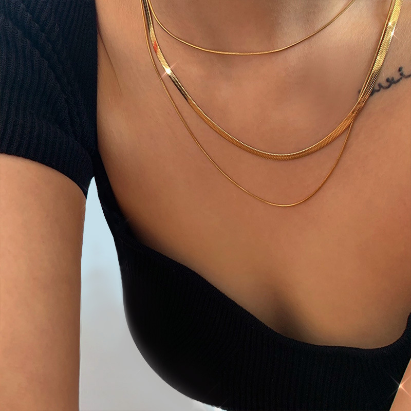 1 Piece Quantity Daily Occasion 1 Piece Fashion Geometric Titanium Steel Plating Layered Necklaces