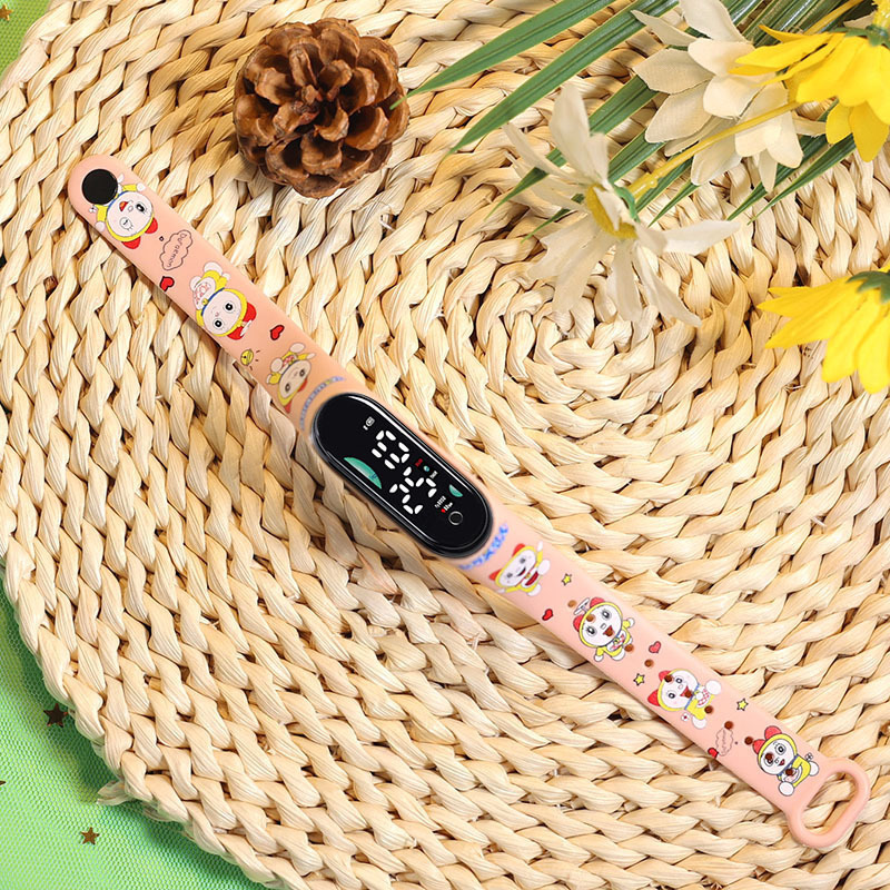 2024 explosión de chatarra oso de café M9 impresión pulsera relojes de pulsera niños estudiantes moda lindo reloj electrónico LED