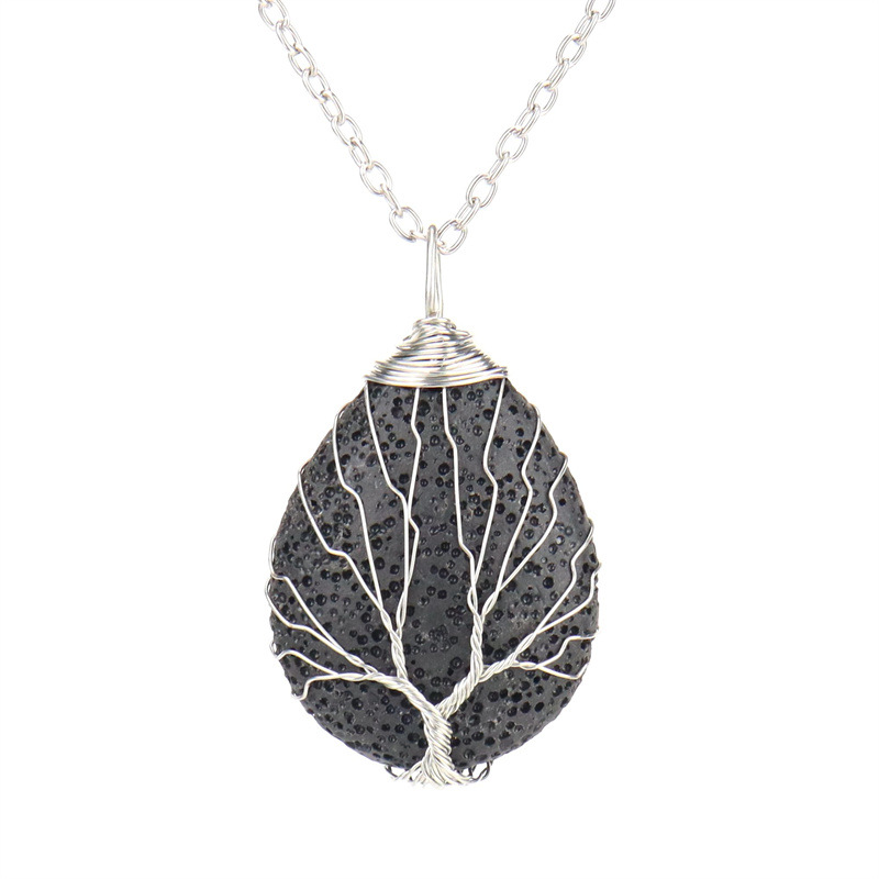 1 Piece Casual Leaf Alloy Volcanic rock Plating Womenu0027S Pendant Necklace