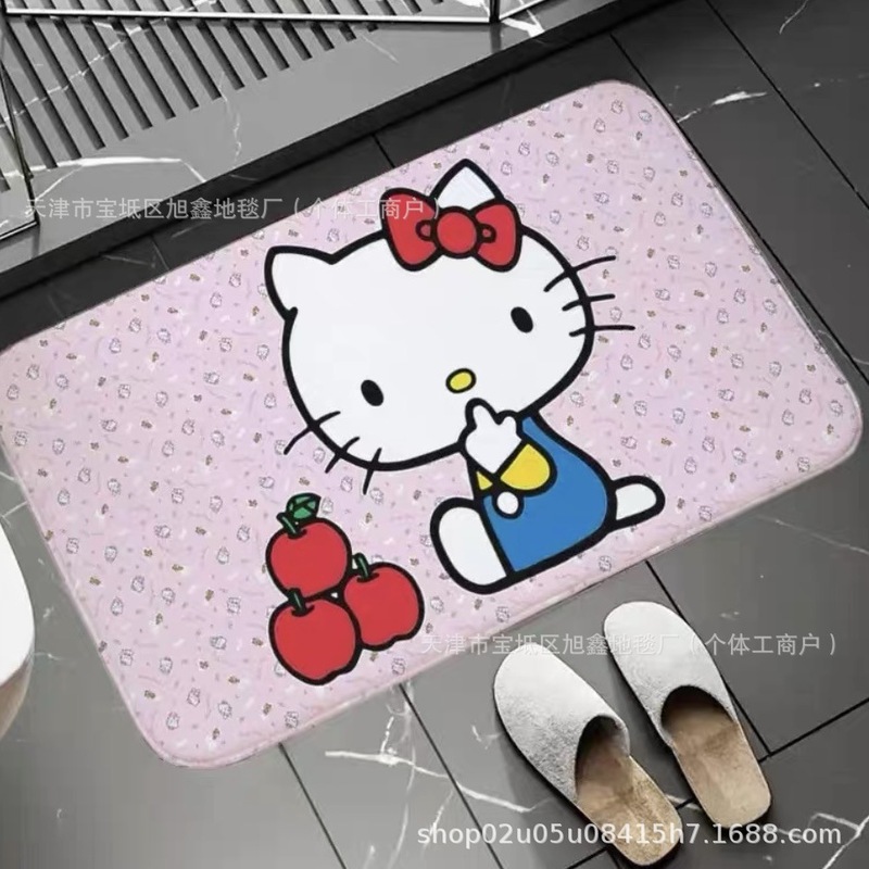 クロスボーダー Amazon 漫画 kt 猫浴室フロアマットフランネルキッチンドア滑り止めフットマットはラベルで発送できます|undefined