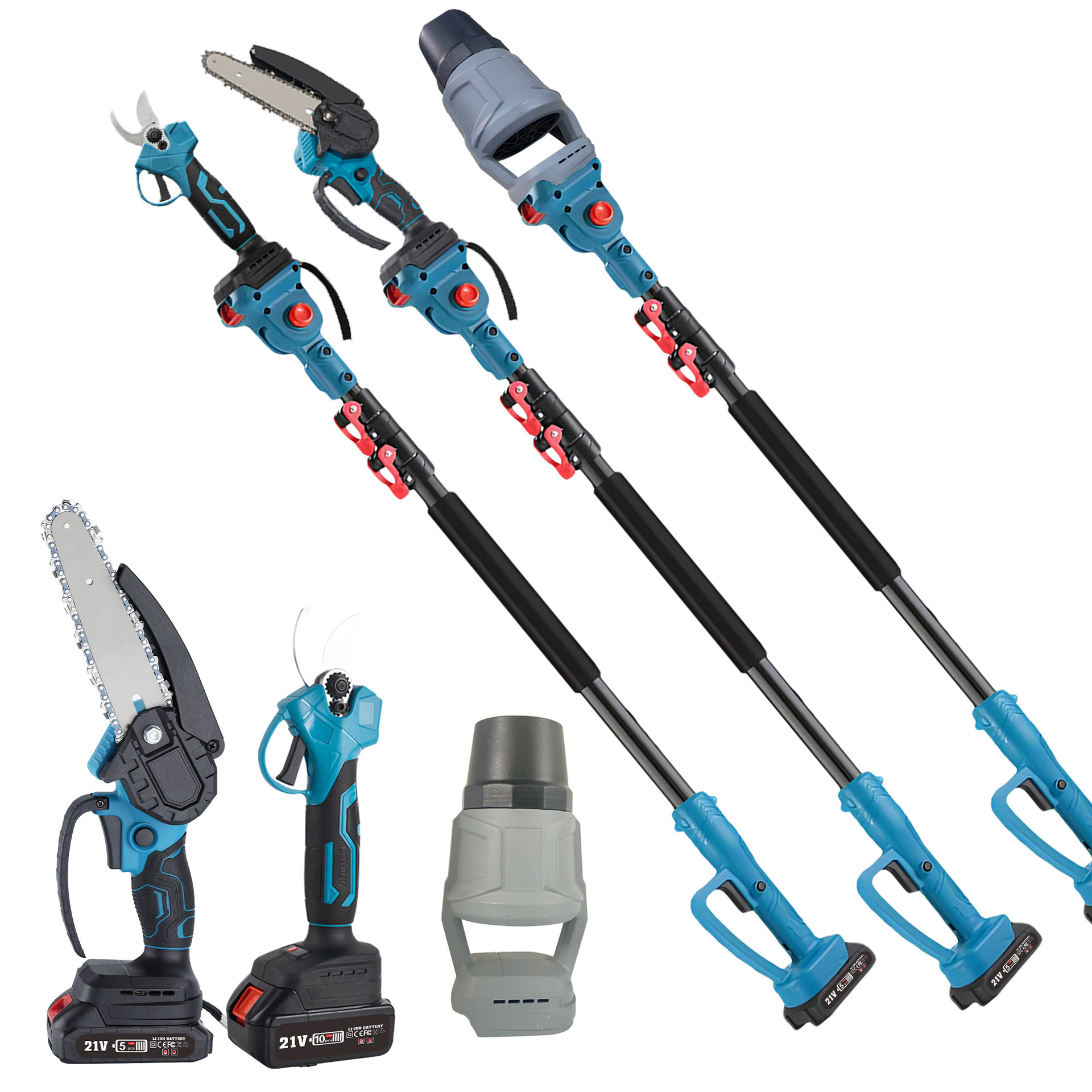 大功率锂电电链锯小型园林迷你高枝锯剪枝单手伐木锯高枝吹叶机