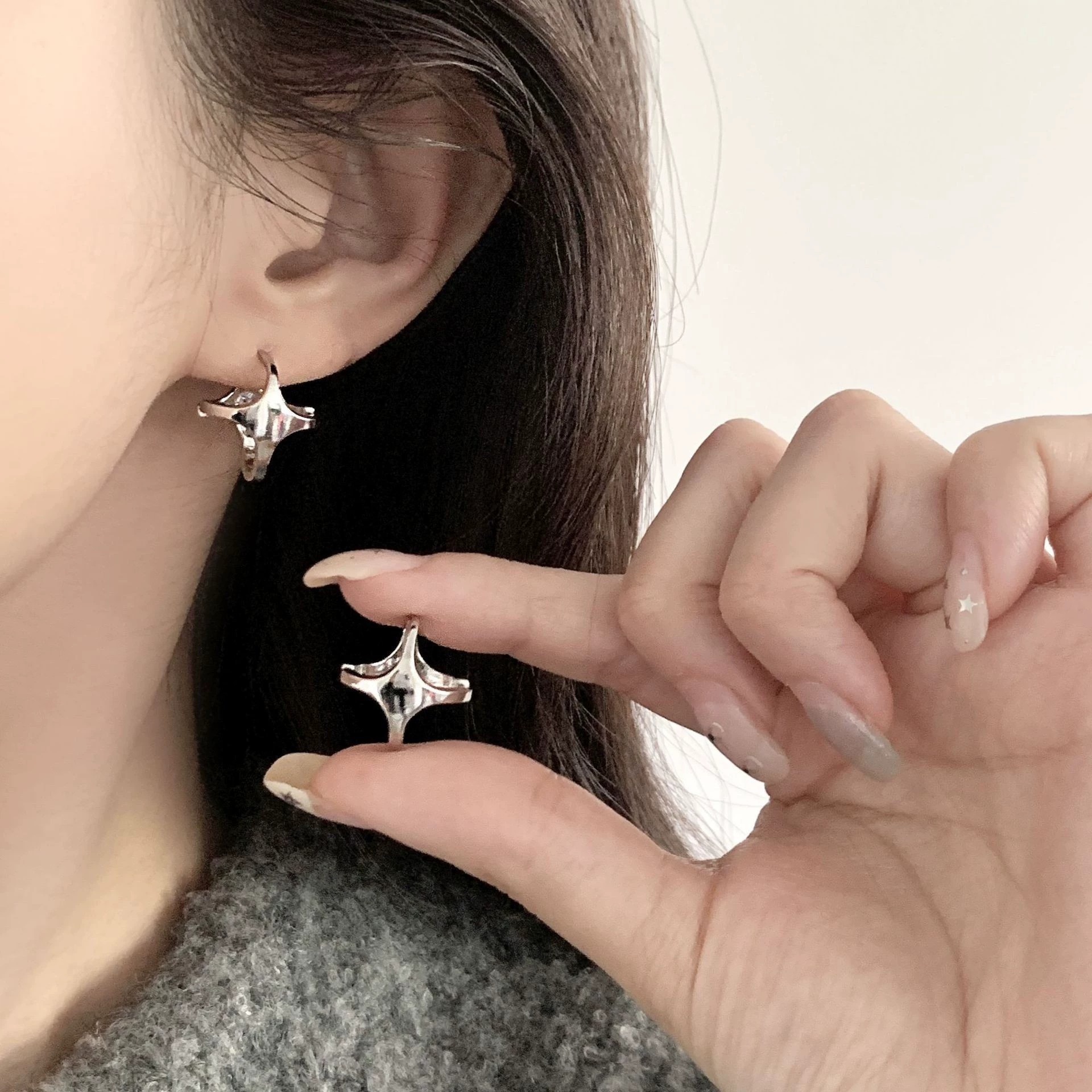 Drop Earrings, Minimal Universal Design, Copper Base with Silver Plating, Lightweight 6 g