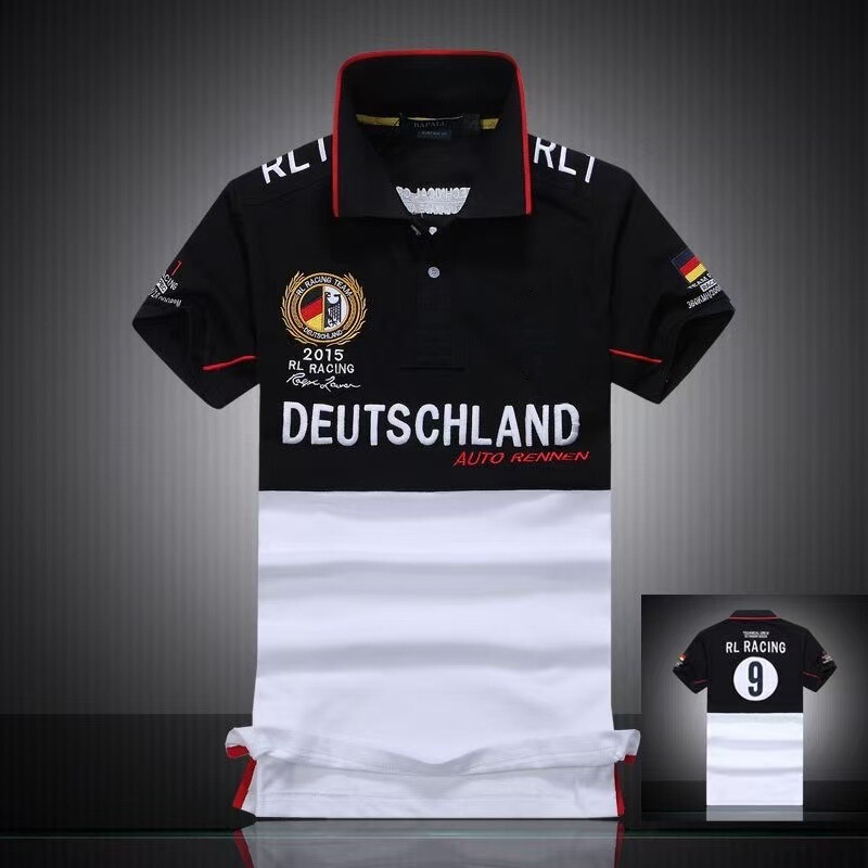 New Polo Shirt Short Sleeve Lel Polo Collar American Casual Contrast Cotton Embroidery Casual Fashion Sports Quality