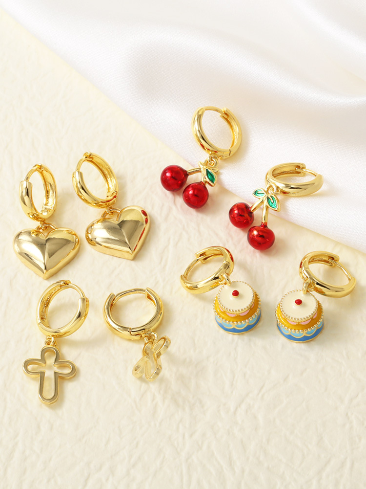 Holiday, Daily Occasion 1 Pair Simple Style Fruit Plating Copper Drop Earrings