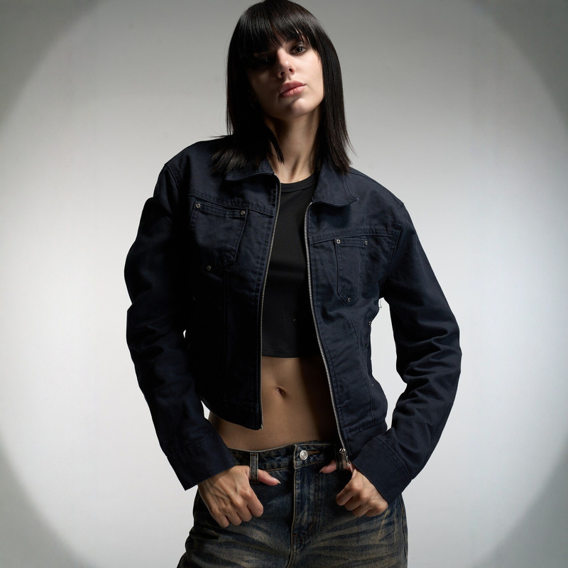 Pokiovo American Retro Hot Girl Short Denim Jacket Women's New Design Autumn Jacket Top Coat