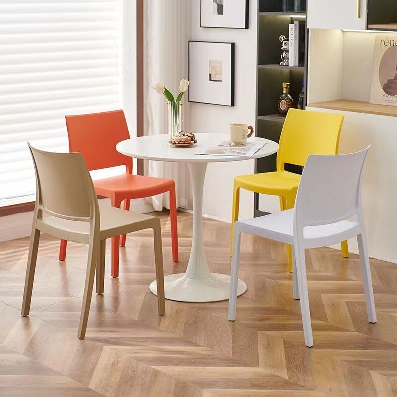 Modern Minimalist Backrest Chair, Nordic Fashion Adult Dining Chair, Home Leisure Thickened Stackable Plastic Chair