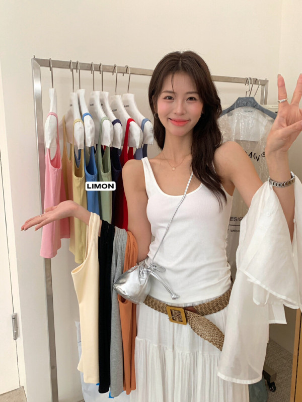 THE LEMON 柠檬绿茶修身显瘦美背背心吊带女2025秋装辣妹纯欲上衣|undefined