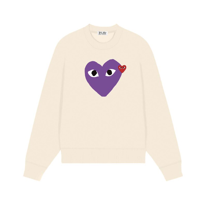 Comme des Garcons川久PLAY刺绣爱心秋冬季长袖圆领毛圈卫衣 男女|undefined