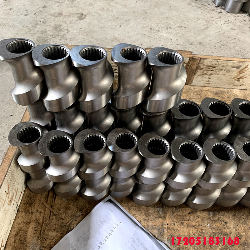 PE大鹏膜母料双螺杆造粒机螺纹元件料筒合金套输送块剪切块螺杆套