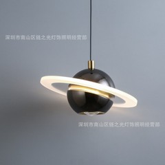 现代简约单头吊灯创意复古工业风餐厅吧台透明灯罩床头小吊灯