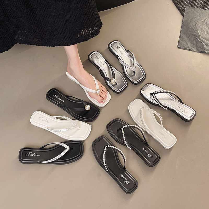 人字拖女夏时尚简约防滑室内家居外穿轻便气质沙滩配裙子凉拖鞋女