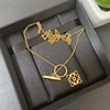 Classic three dimensional brass necklace, universal chain, simple and elegant design