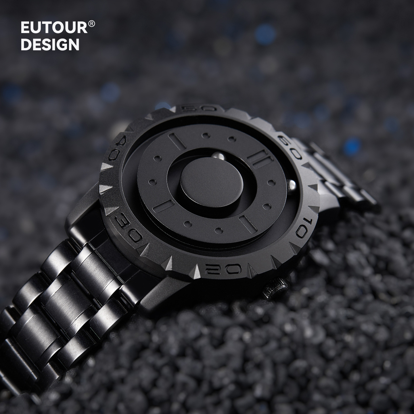 Eutour Concept Magnetic Levitation Science Fiction Student Watch Silicone Steel Strap Swiss Movement Magnetic Watch E030