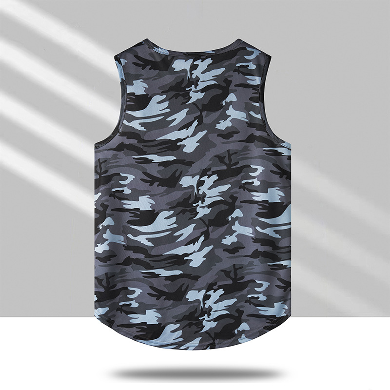 Europa de tamaño transfronterizo de verano chaleco de secado rápido hombre camiseta de base de hombro amplio hombre camiseta suelta sin mangas camiseta deportiva de moda image 4