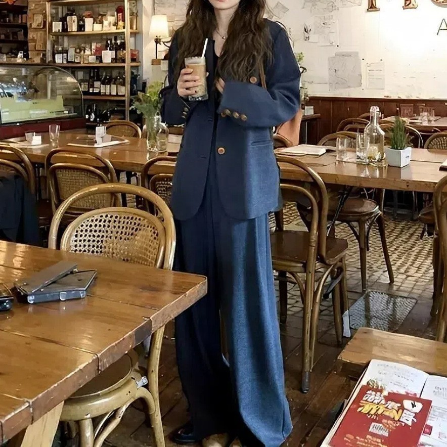 GraceChic 2025 Spring And Autumn New Style Complete Fashionable Elegant Slim Fit Petite Suit Two-Piece Set_voghion.com