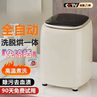Fully Automatic Mini Washing Machine for Household Underwear, Intimate Clothing, Small Washing, Drying and Drying Integrated High Temperature Socks