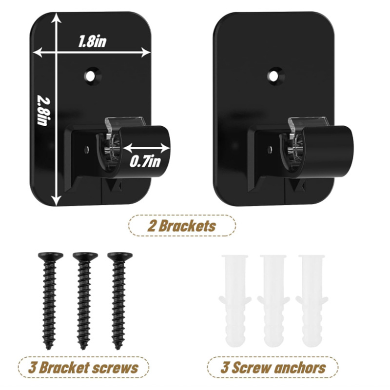 Soporte de barra de cortina sin perforación, soporte de barra de cortina, sin perforación, soporte de barra de cortina ajustable sin clavos
