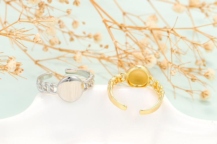 Birthday Occasion Wholesale Retro Round Opening Twist Glossy Gold-plated Copper Ring Nihaojewelry