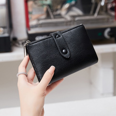 Bestselling Cross-Border 2023 New Women's PU Solid Color Zipper Clasp Coin Purse Multifunctional Fashion Short Wallet
