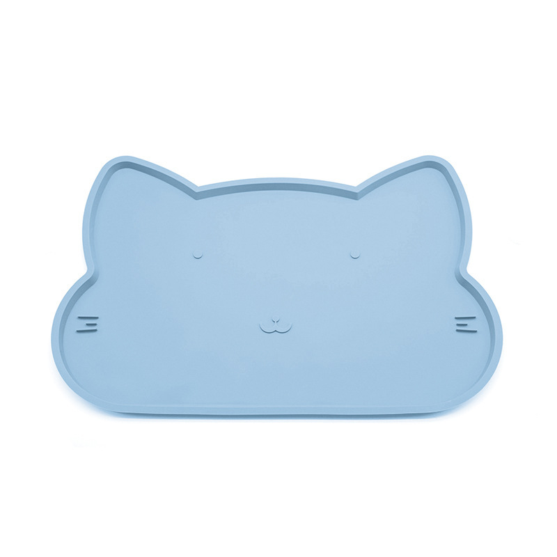 Placemat de silicona transfronteriza para mascotas estera de alimentación antideslizante impermeable borde levantado estera de comida gato y perro estera de comida de gato