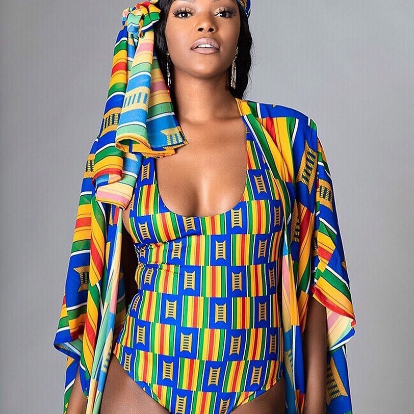 OL6044     新品速卖通亚马逊欧美性感时尚女装印花披风泳衣2件套