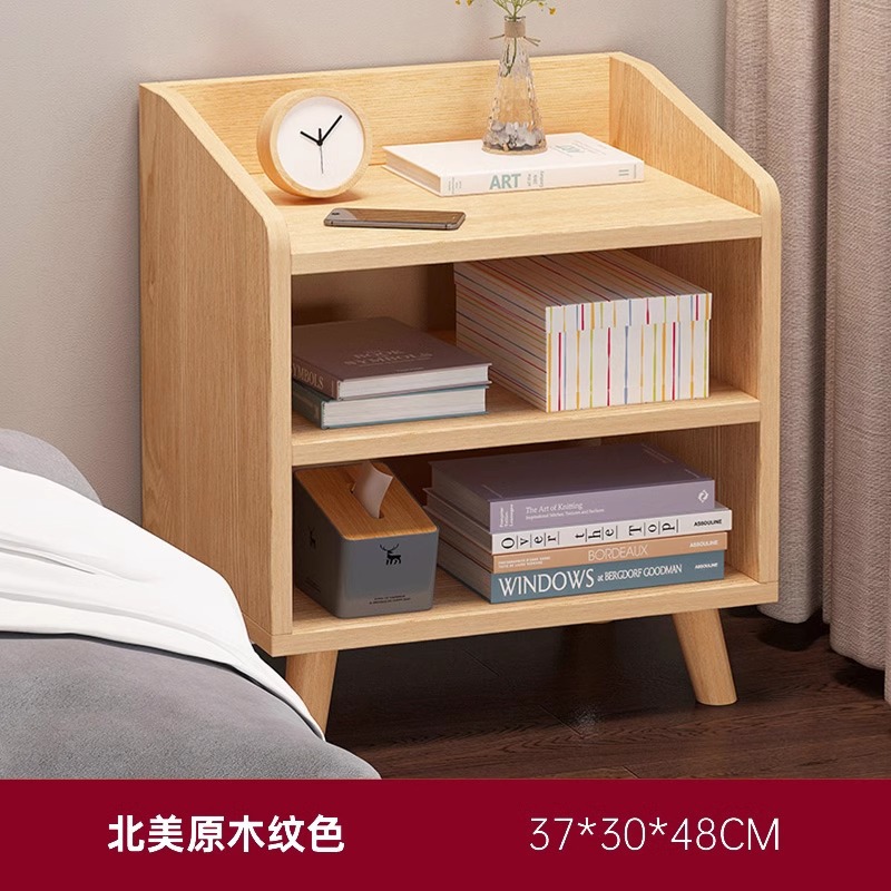 Taberna de cabecera moderna y simple dormitorio pierna de madera maciza pequeño armario armario de almacenamiento simple estante de cabecera