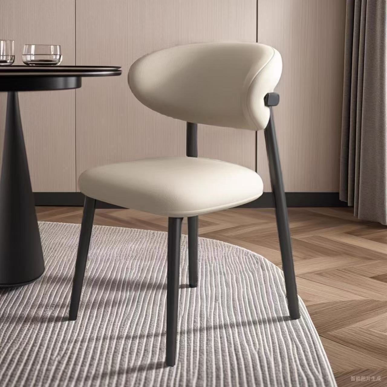 Modern Household Dining Table and Chairs, Solid Wood Dining Chairs, Light Luxury Stools, High-End Hotel Cafe Desk Chairs, Restaurant Chairs