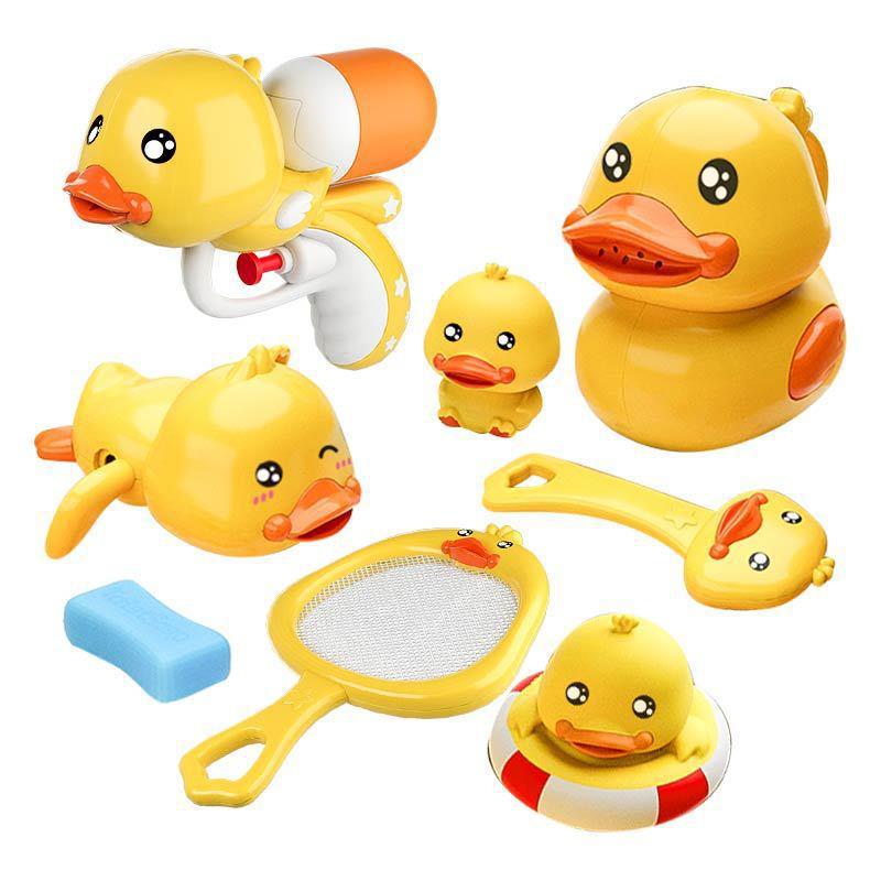 Bebé juguetes de baño ducha de agua para niños pequeño pato amarillo Baño de natación artefacto bebé agua jugando traje niños y niñas