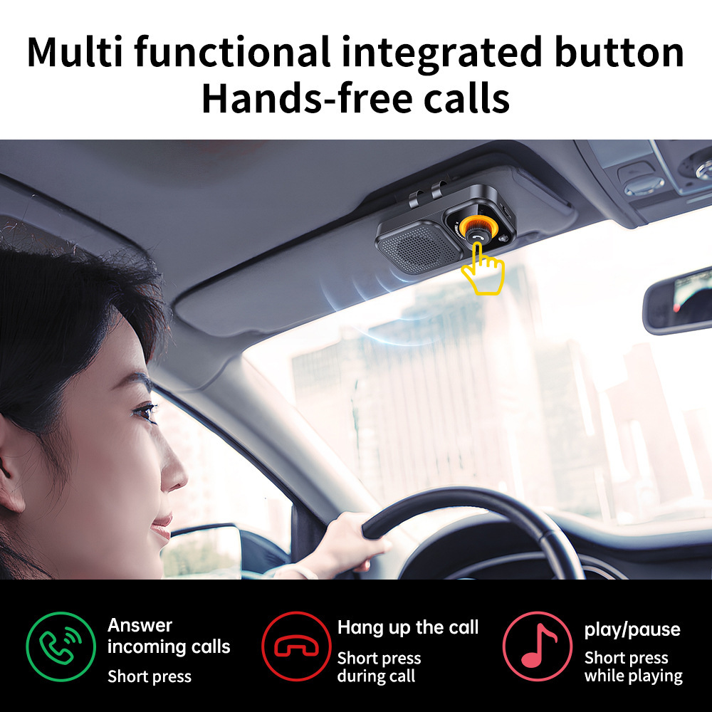 New Bt17 Sun Visor Bluetooth Car Hands-Free Call Noise Reduction Intelligent Sensor Vibration Boot Siri Voice 3W