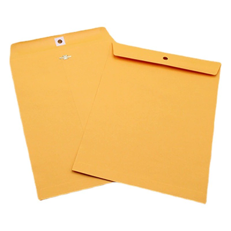 Конверт из крафт-бумаги с золотой металлической застежкой, 105 г, утолщенный, с медной застежкой, на заказ, для трансграничной торговли, хит продаж