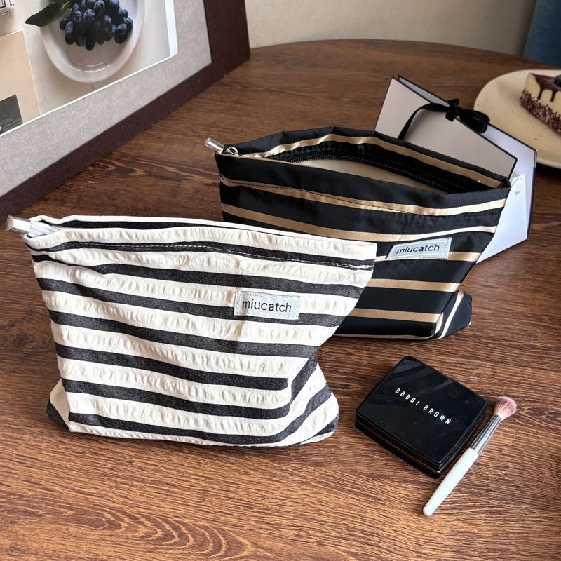 Niche Makeup Bag, Cartoon-Style Skincare Storage Bag, Canvas Sanitary Napkin Pouch, Coin Purse, Toiletry Bag, Clutch Bag, Portable Bag