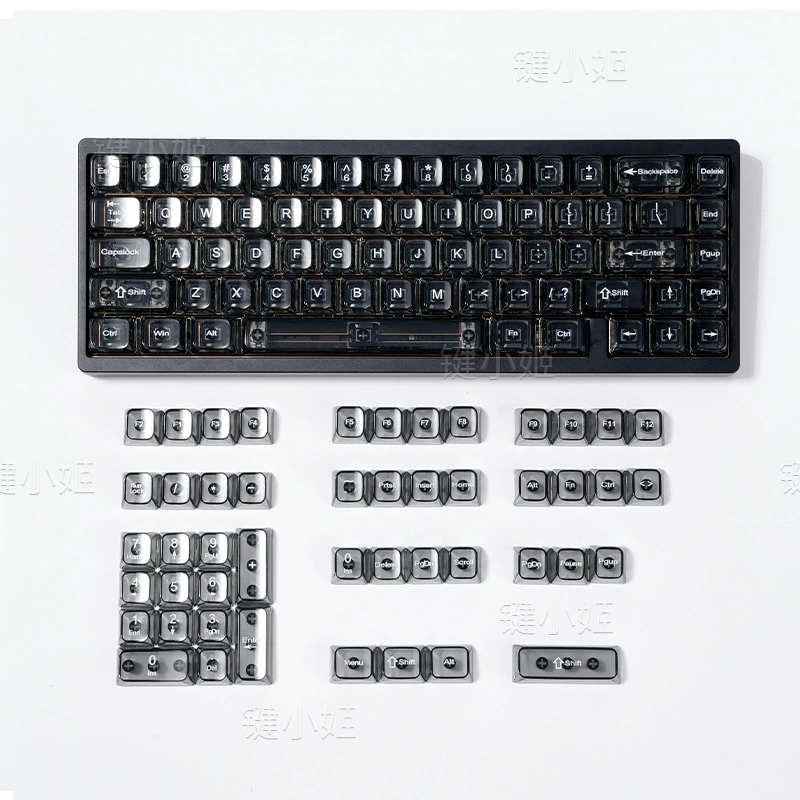 Клавиша Rabbit Ba Dark Night Black высокая прозрачная (коробка), профиль MDA, PBT, совместима с Mega Lion Mad68/fire