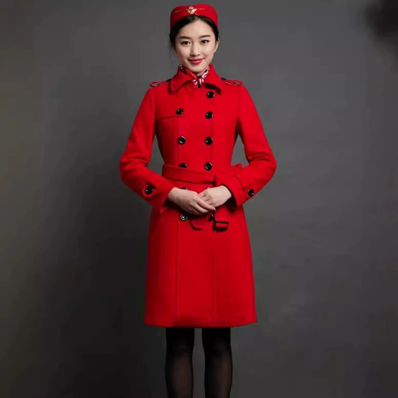 Модное длинное шерстяное пальто, шерстяная отделка