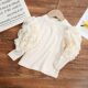 Spring and Autumn Women's T-shirt Base Shirt Baby Stylish Children's Personality Trendy Korean Pleated Puff Sleeve Princess Top