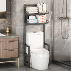 トイレの便器の棚は穴を開けないで床に落ちます。多機能浴室の収納棚は手すり付きで壁に寄りかかります。