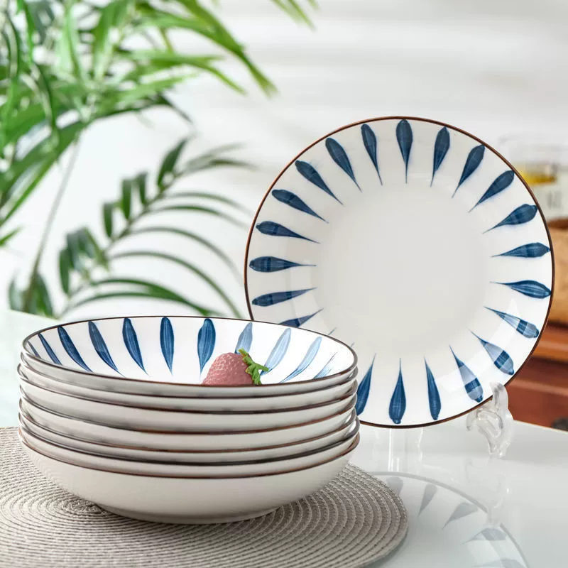 Овощная тарелка бытовая новая 10 тарелка креативная тарелка сетка красная тарелка фруктовая тарелка рисовая тарелка комбинированная подглазурная цветной набор