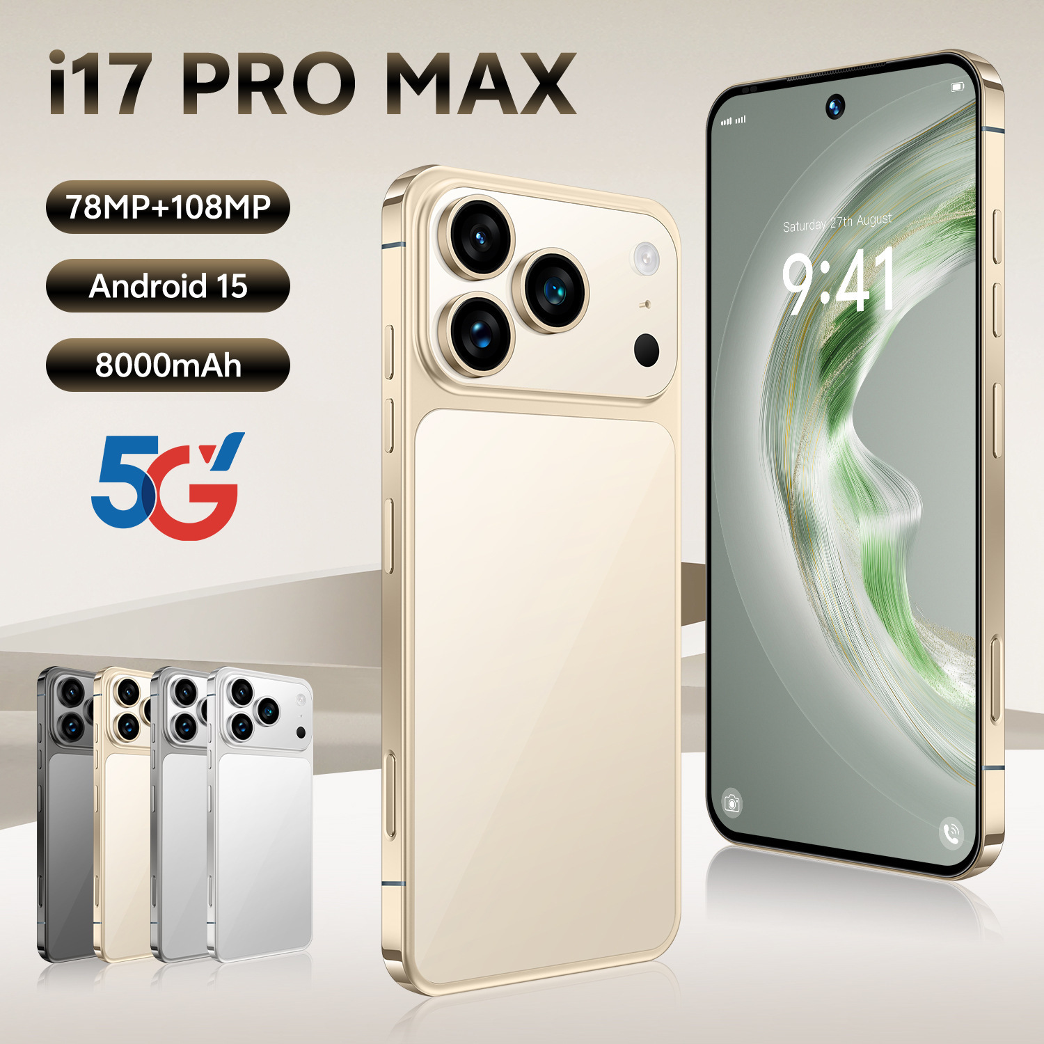 (Wholesale), genuine smartphone, mobile phone, 17promax, 5G, support function for all network communication standards