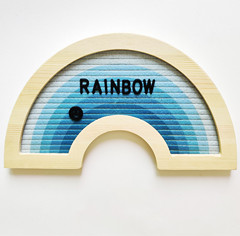 Cross-border handmade rainbow felt letterboard with 340 letter stand and wooden frame