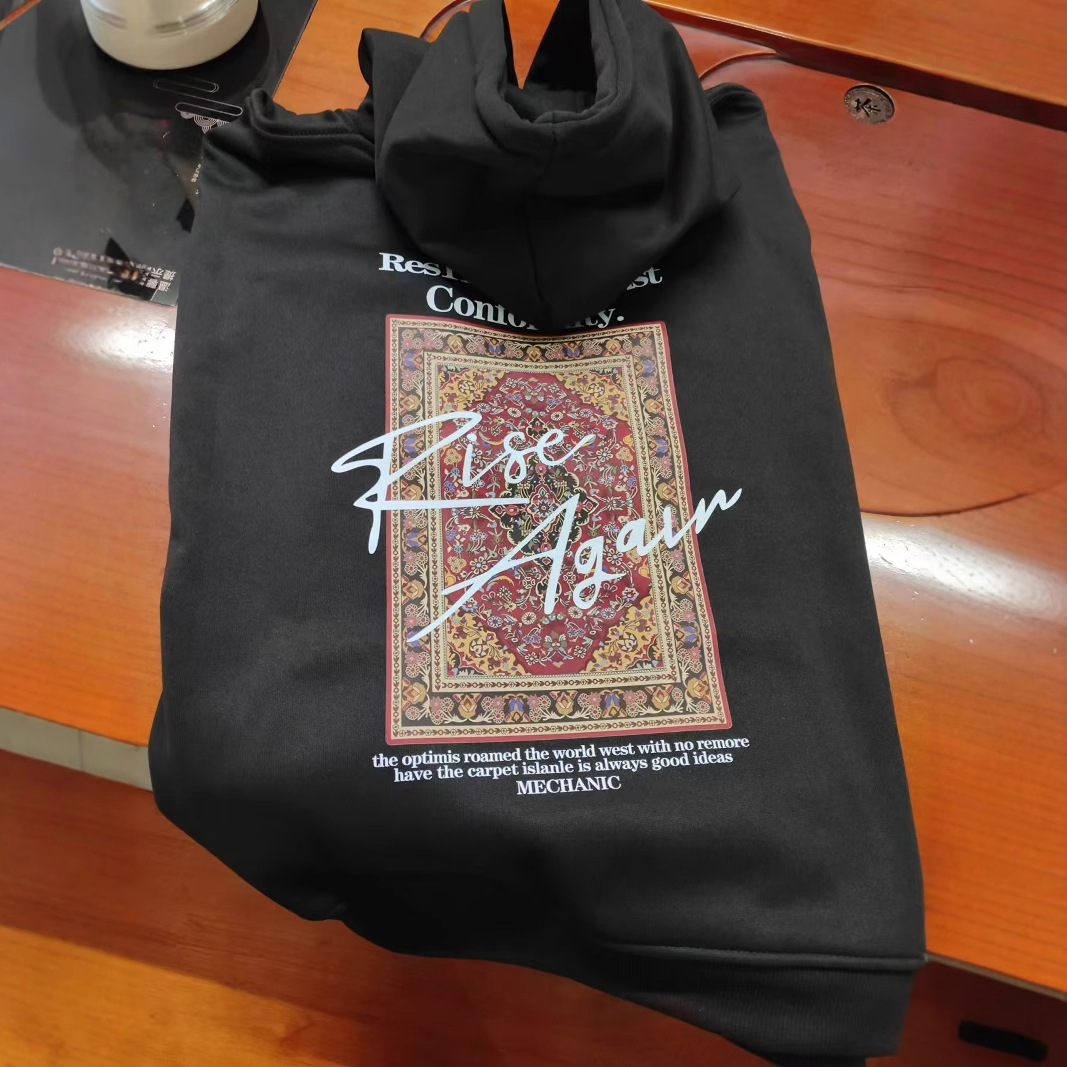 홍콩 스타일 포커 인쇄 세련된 유행 땀 남자의 봄과 가을 포커 인쇄 게으른 젊은 소년 느슨한