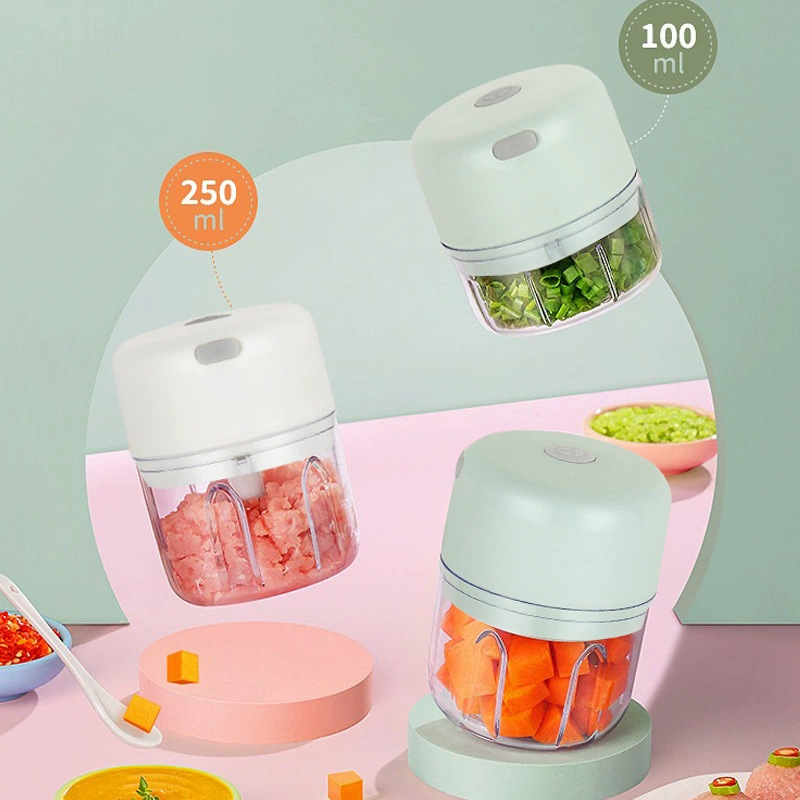 Mini wireless electric garlic mixer garlic press garlic pureer automatic garlic pull kitchen artifact garlic mixer garlic pureer