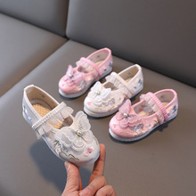 汉服绣花鞋儿童中国风布鞋舞蹈鞋软底手工女童汉鞋表演出鞋古风鞋