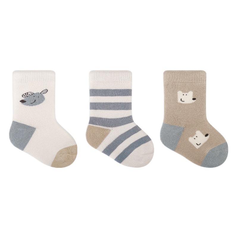 2023 invierno nuevo bebé recién nacido calcetines engrosados caliente Terry deshuesado boca suelta bebé calcetines Mediados de longitud de la pantorrilla Calcetines