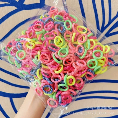 Saç üçün rezinlər Rope Thumb Ring Girls' Head Rope - 15double-stripes-500-pieces-in-bag