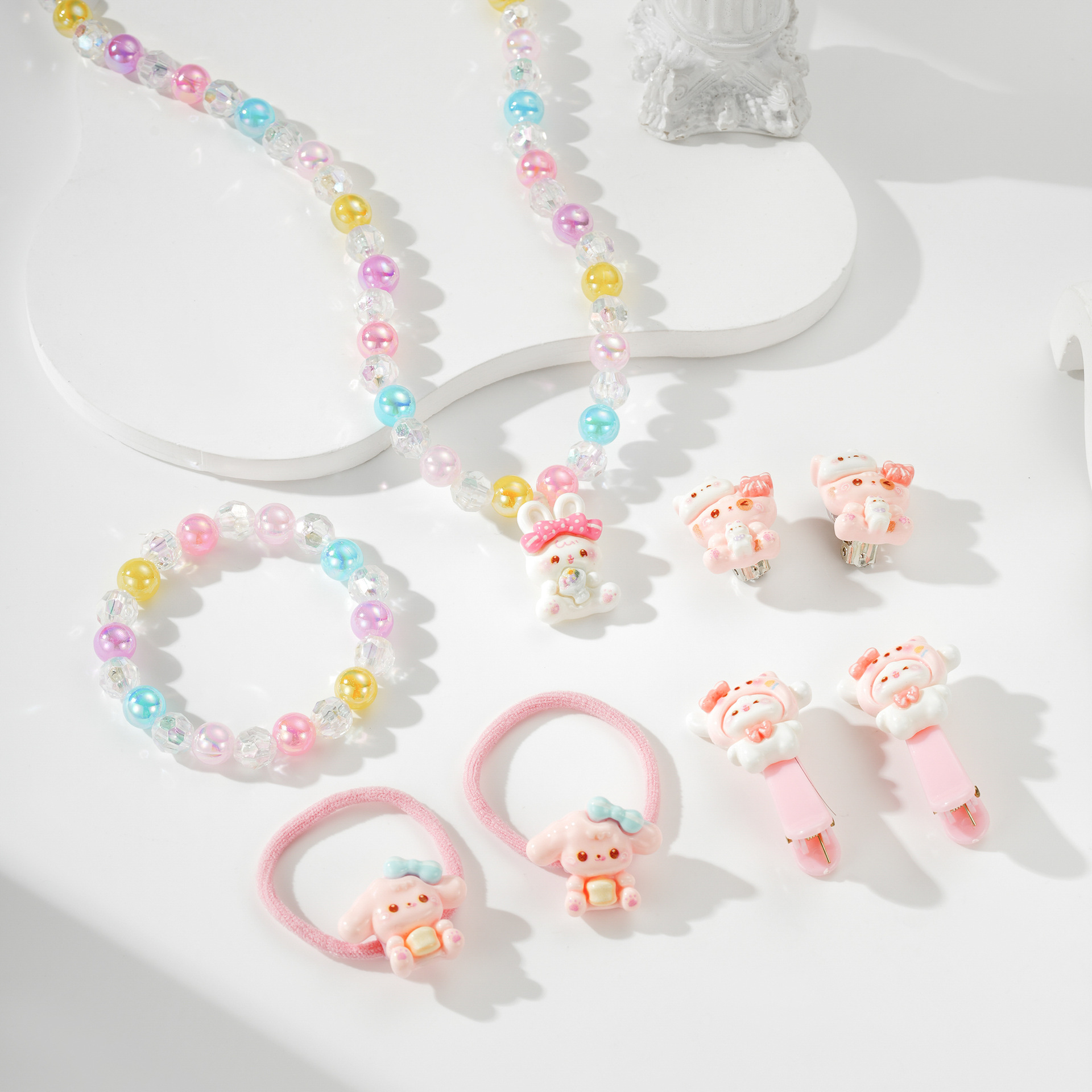 Pulseras transfronterizas nichos de niños pulseras de color perla caramelo colgante joyas de mano juegos de joyas para niñas al por mayor image 2