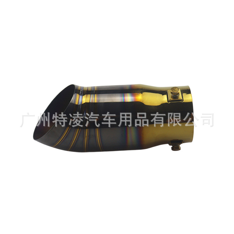 JDM universal 64mm exhaust pipe nozzle 2.5 inch stainless steel chrome rainbow black gold burning blue muffler small D tail throat 2